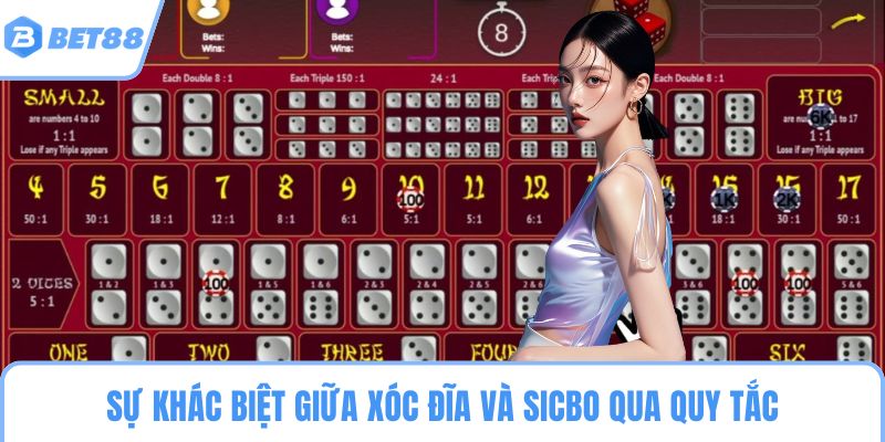 Sự khác biệt giữa xóc đĩa và sicbo qua quy tắc
